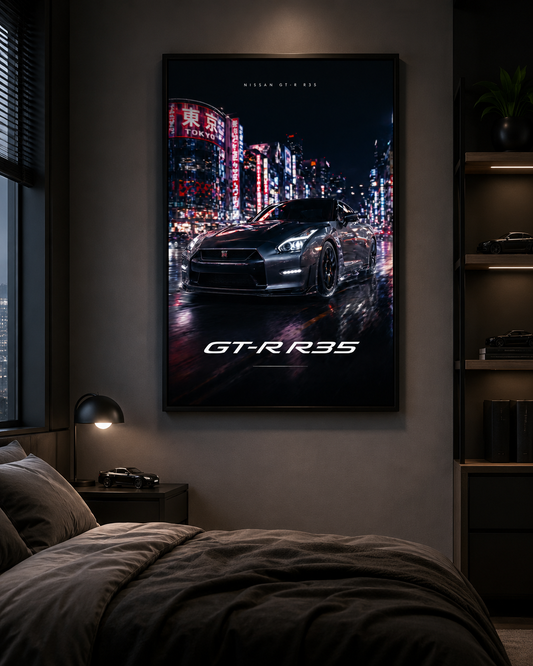 Nissan GTR-Inspired Wall Art – Tokyo Night
