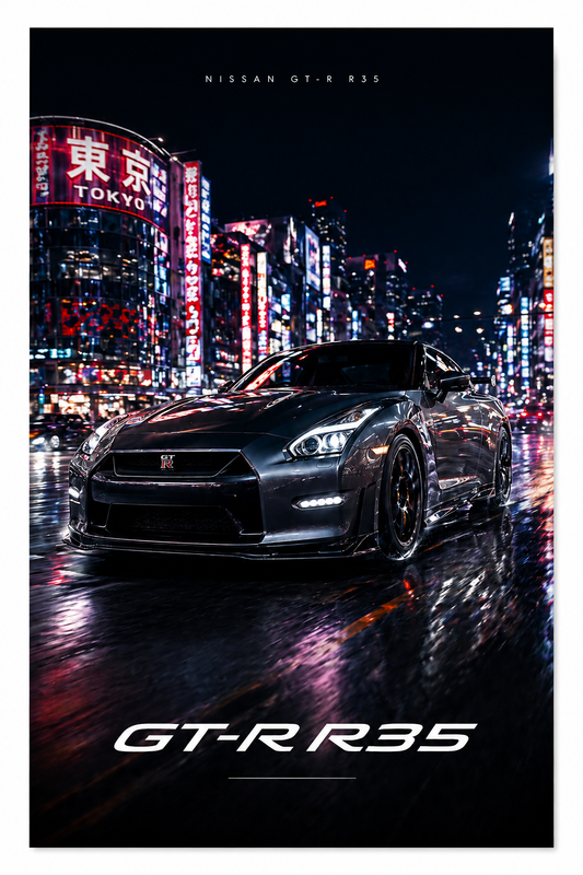 Nissan GTR-Inspired Wall Art – Tokyo Night