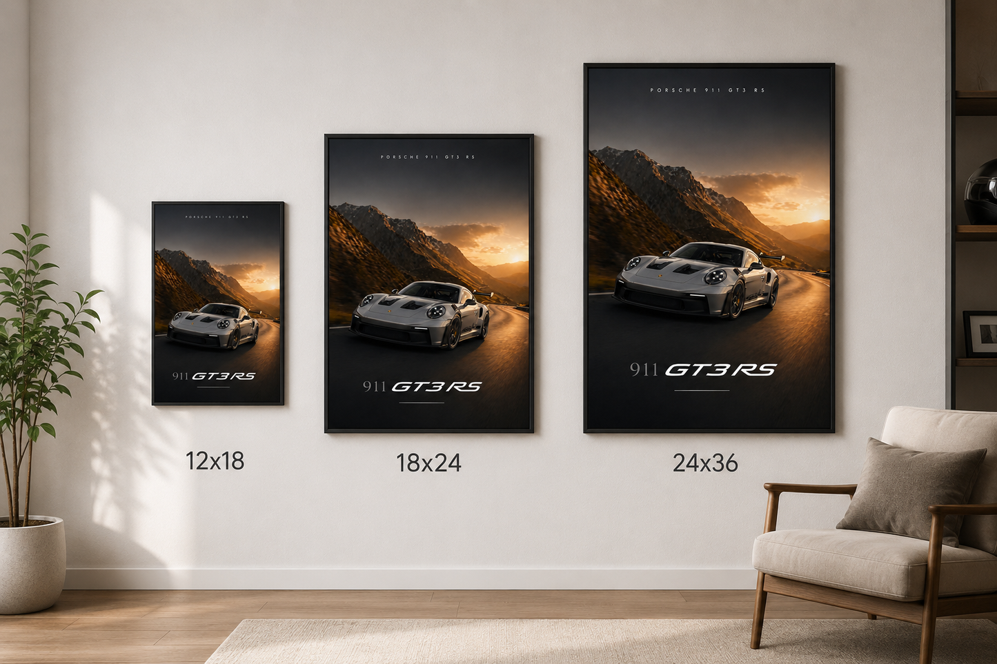 Porsche 911-inspired wall art