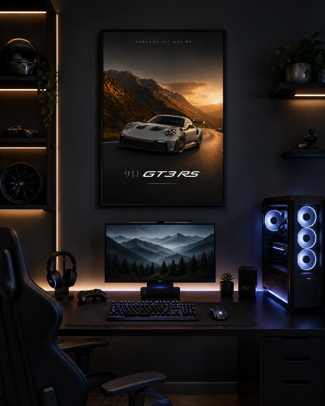 Porsche 911-inspired wall art