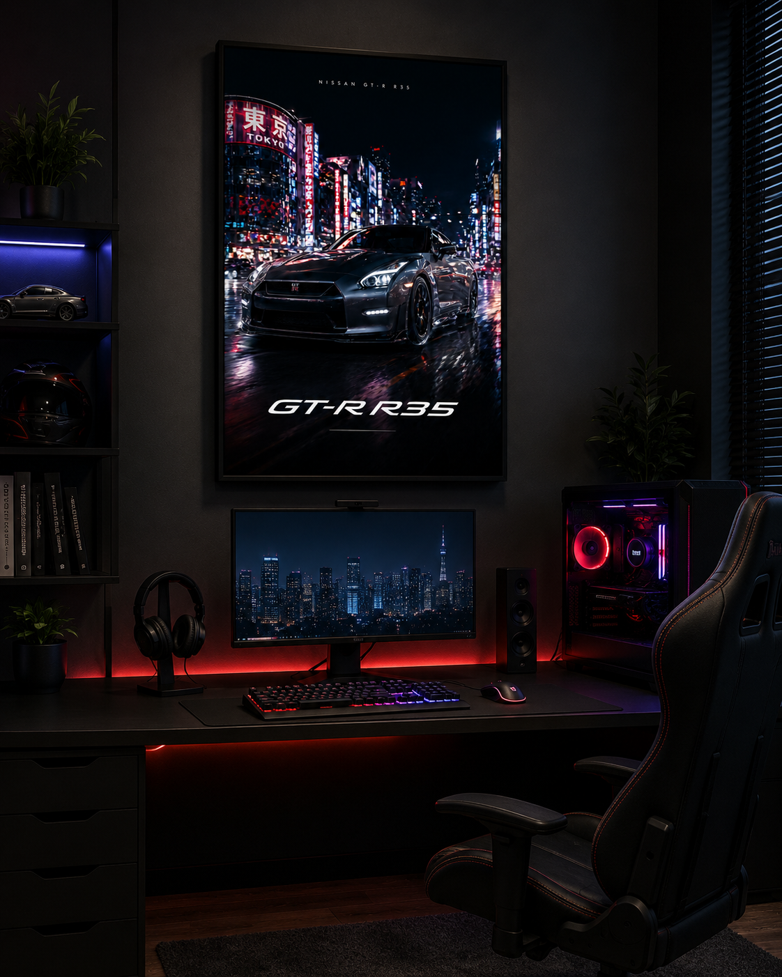 Nissan GTR-Inspired Wall Art – Tokyo Night