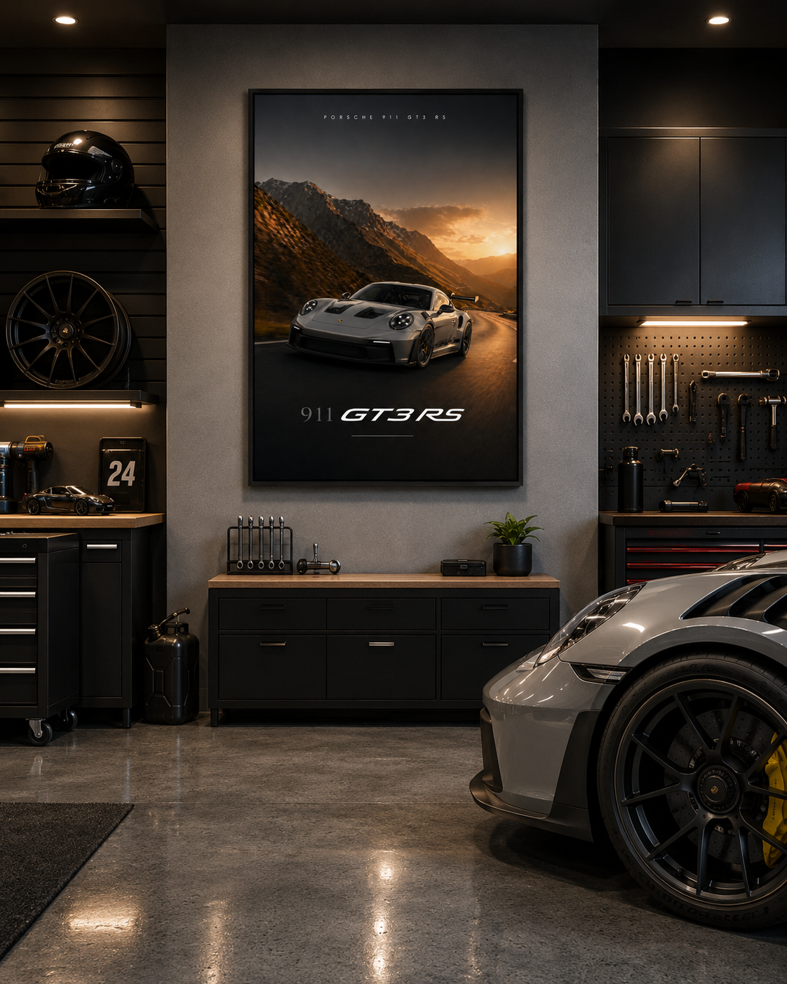 Porsche 911-inspired wall art
