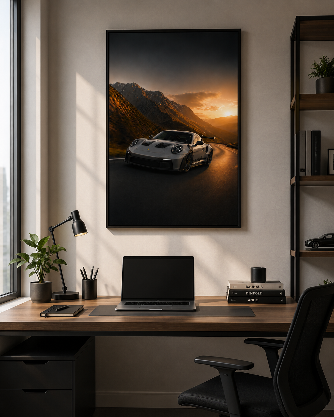 Porsche 911-inspired wall art - Sunset Pass