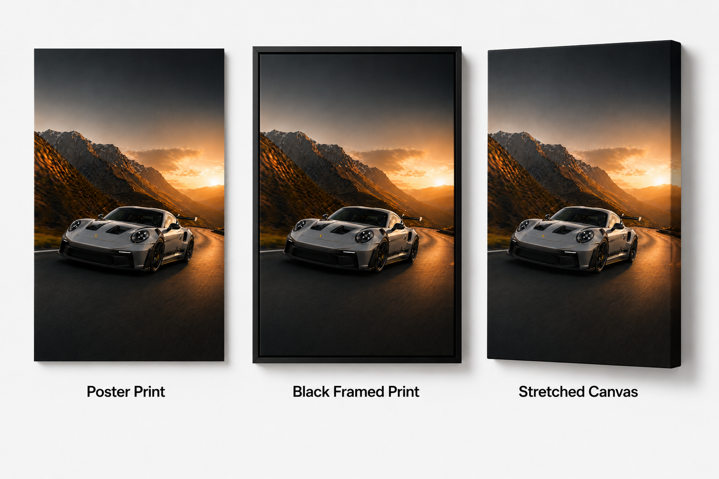 Porsche 911-inspired wall art - Sunset Pass