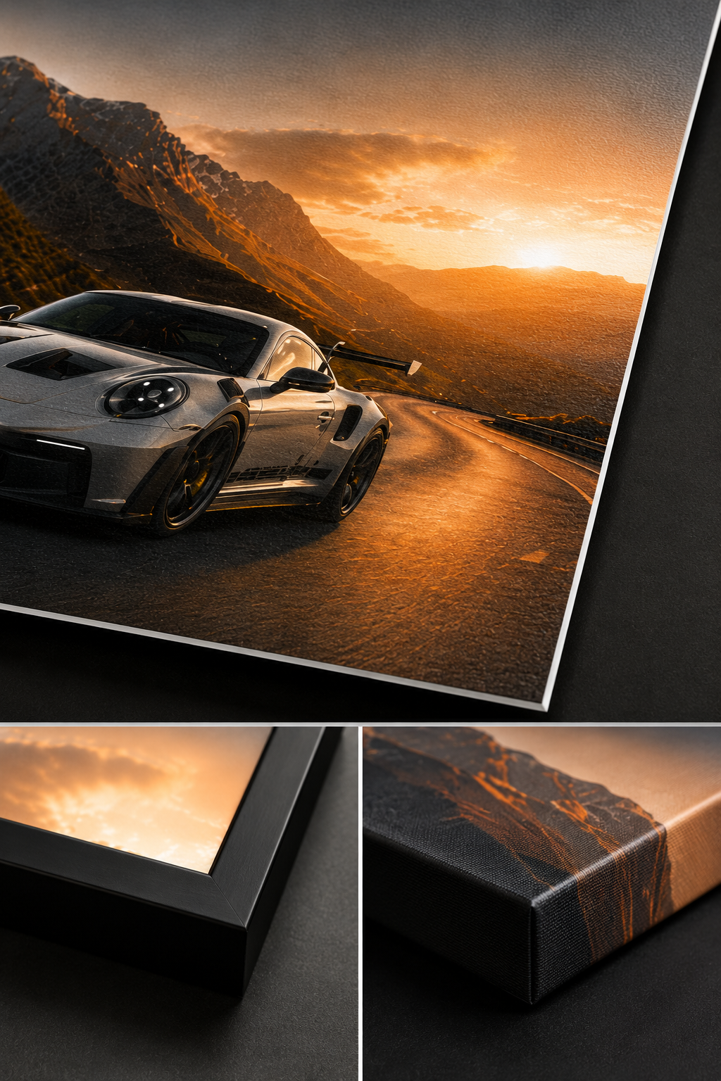 Porsche 911-inspired wall art - Sunset Pass