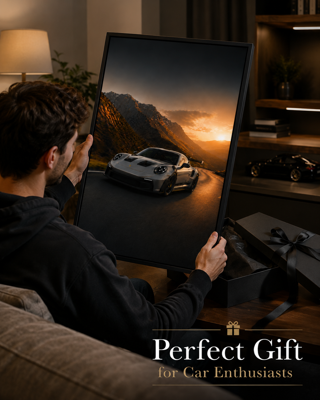 Porsche 911-inspired wall art - Sunset Pass